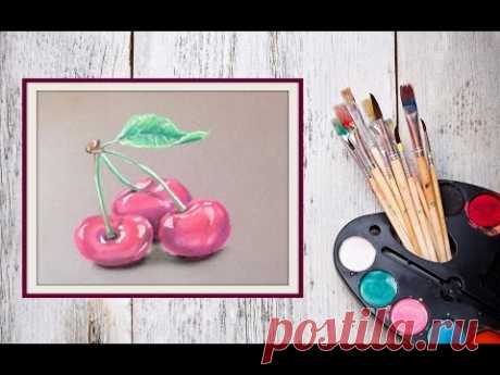 Как нарисовать вишню пастелью! #Dari_Art