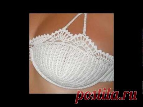 Чашечка для бюстгальтера Цветочная на косточке - вязание крючком - YouTube