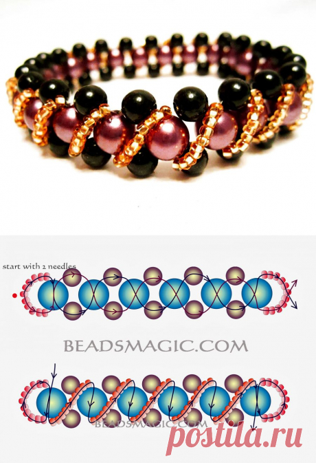 Free pattern for beaded bracelet Pamela | Beads Magic