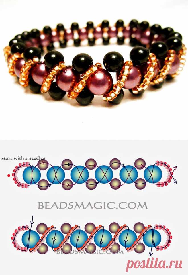 Free pattern for beaded bracelet Pamela | Beads Magic