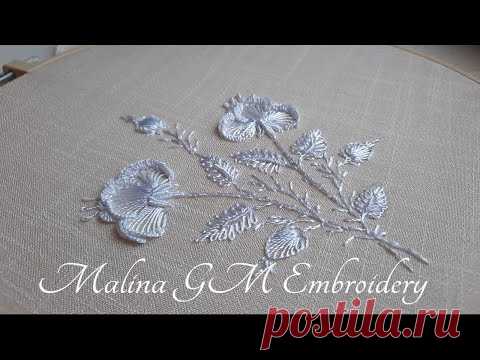 White Work Dimensional Embroidery | Exquisite white bouquet