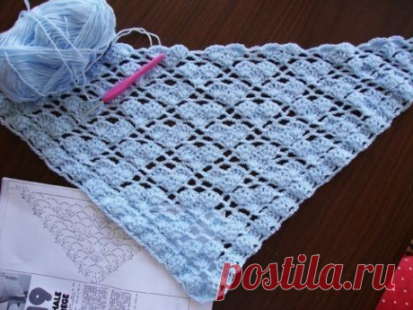Узор для вязания шали из угла
#крючок #узор_вязания #вязаная_шаль