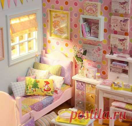 (2) DIORAMA &quot;HAPPY RAINBOW спальнями&quot; (Ooak по Nerea Посо * Keera *)