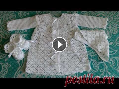 Крестильный набор.Вязание крючком-платье,ажурные пинетки,шапочка. #Ирина Загородняя#Крестильный набор-связаный крючком. ▰▰▰▰▰▰▰▰▰▰▰▰▰▰▰▰▰▰▰▰▰▰▰▰▰▰▰▰▰ Крестильные пинетки смотрите в этом плейлисте: Чепчик для новорожд...