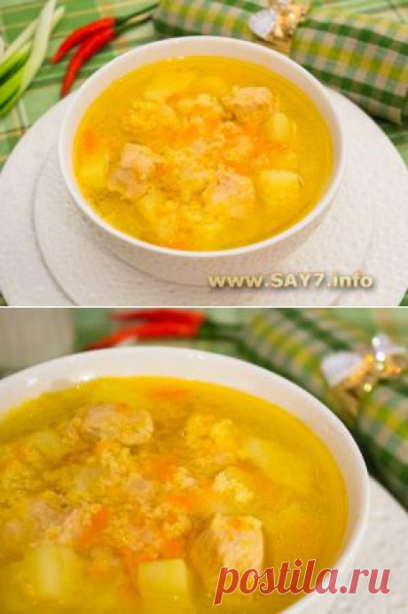 Суп с индейкой и пшеном