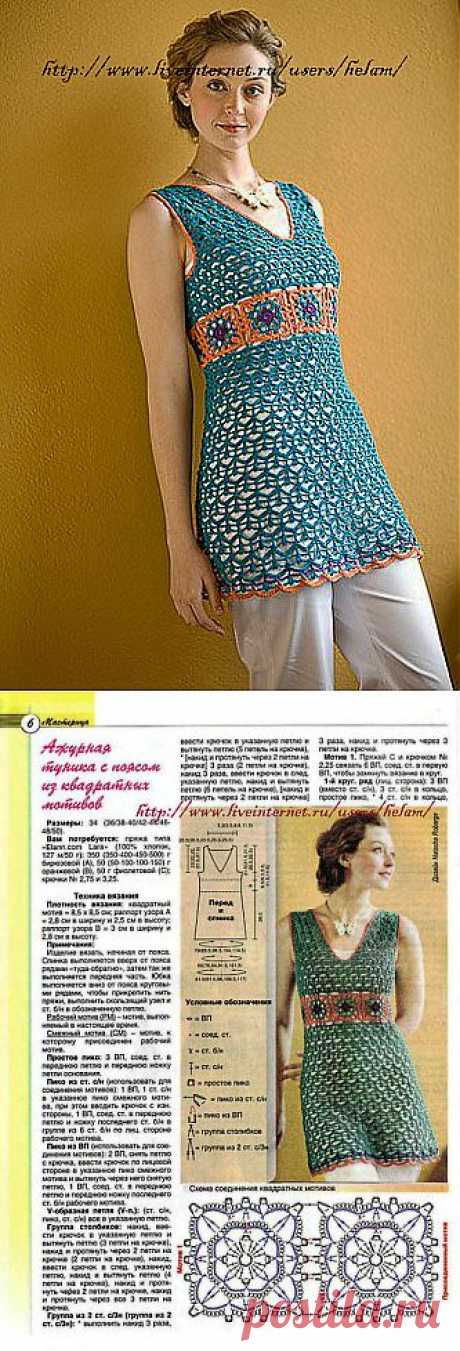 Туника крючком Lodestar из Interweave Crochet!.