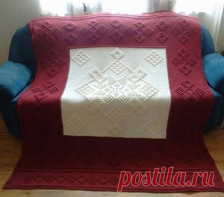 Вяжем пледы с объемным узором