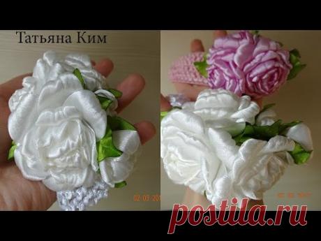 Весенние Цветы из ленты 2,5 см/Spring Flowers Ribbon 2.5 cm