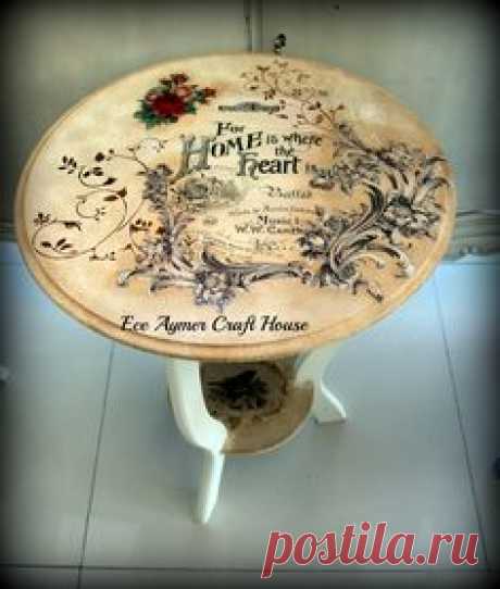 Painted Table with Transfer Top