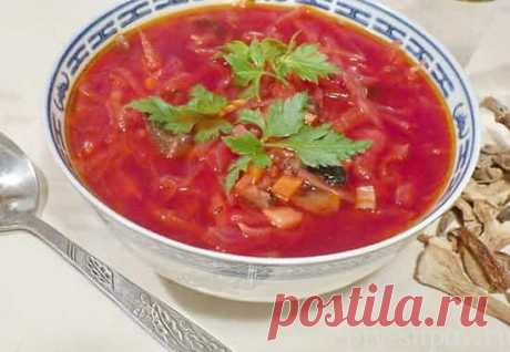 Постный борщ с грибами и капустой рецепт с фото