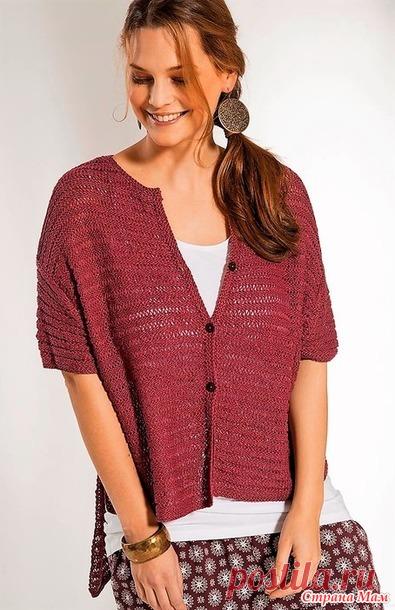 Жакет с узором со спущенными петлями. Спицы. - ВЯЗАНАЯ МОДА+ ДЛЯ НЕМОДЕЛЬНЫХ ДАМ - Страна Мам