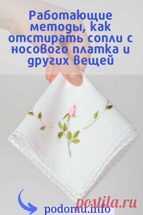 Если после болезни появилась гора грязных носовичков, а вы не знаете, как отстирать сопли и вернуть платкам аккуратный внешний вид, мы расскажем, как с этим справиться. В целом задача нетрудная. Нужно соблюдать несколько правил при использовании машинки-автомата, знать наиболее эффективные средства для ручной стирки, а также понимать, что разные ткани при очистке от слизи нуждаются в особых подходах. #сопли#насморк#нос#стирка#пятно#платок