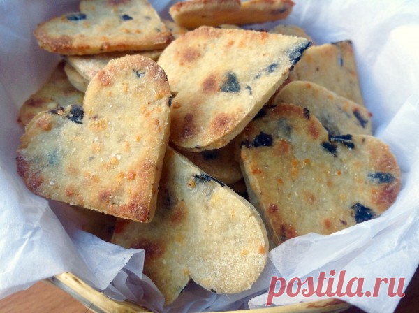 ПЕЧЕНЬКИ С ОЛИВКАМИ. ХРУСТЯЩИЕ И СОЛЁНЫЕ