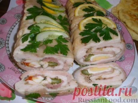 Роллада свиная с куриным филе. Пошаговые фото. ПРИГОДИТСЯ....