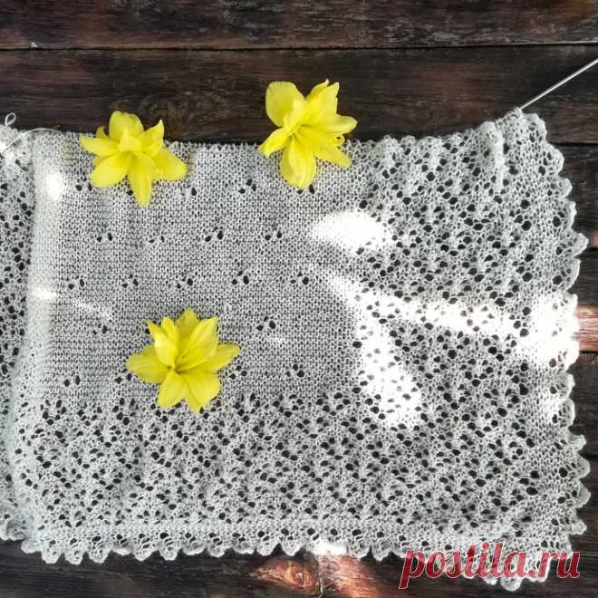 Кайма в платках спицами