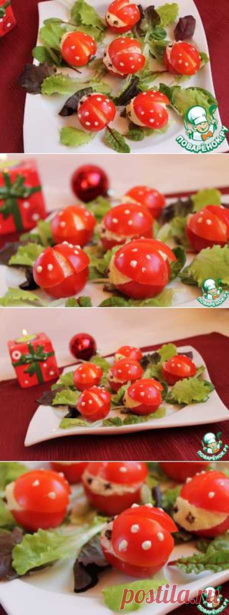 Закуска &quot;Божьи коровки&quot; с двумя начинками - кулинарный рецепт