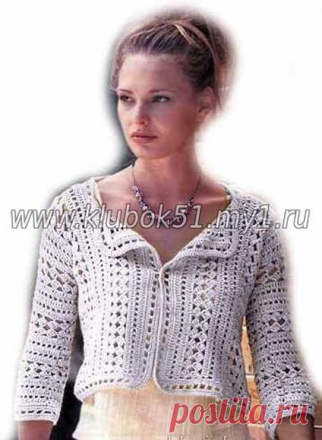Легкий жакет крючком