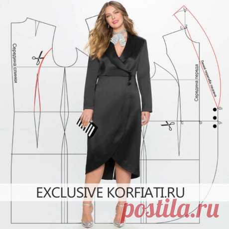 Выкройка платья с воротником шалька от Анастасии Корфиати