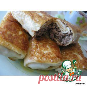 Блинчики с куриными сердечками и желудочками - кулинарный рецепт