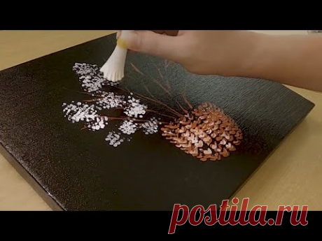 Живопись гипсофилой для начинающих / Легкие техники росписи акрилом