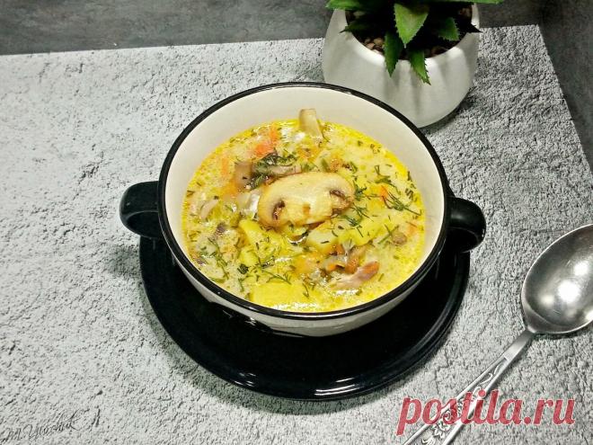 Грибной суп с плавленым сыром. - рецепт автора Марина Юрчук (Рудь)