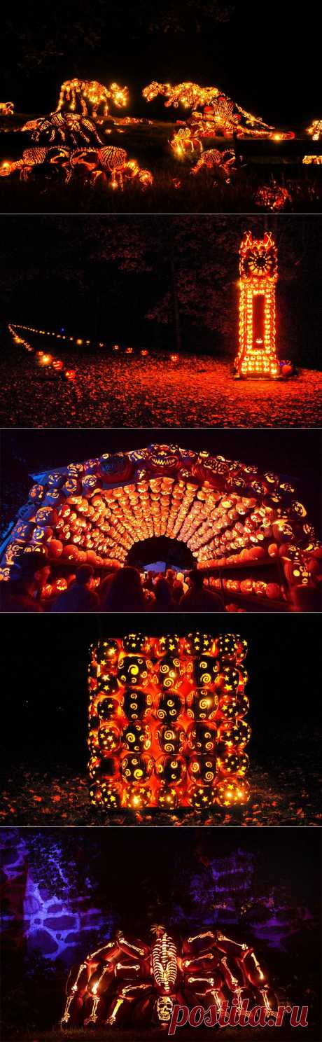 Killer Pumpkin Arrangements at the Great Jack O’Lantern Blaze | Colossal