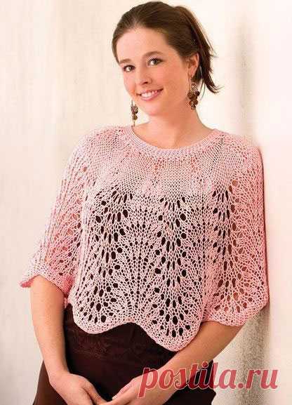ღАжурное летнее пончо спицами – 14 моделей со схемами и описанием