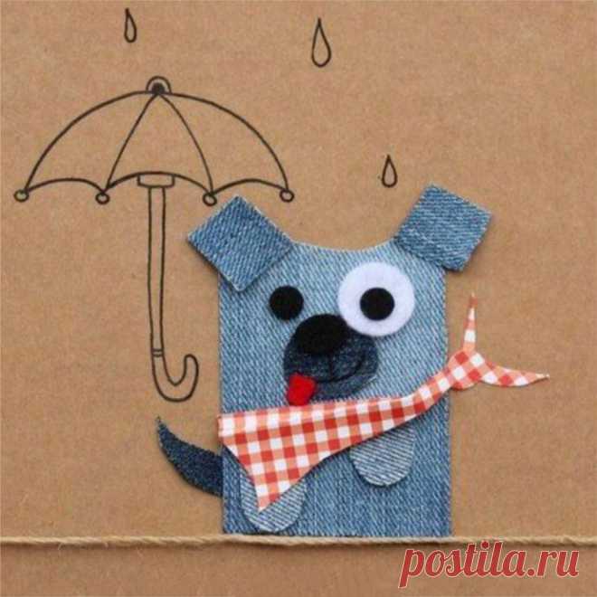 ​Аппликации из ткани и ниточек