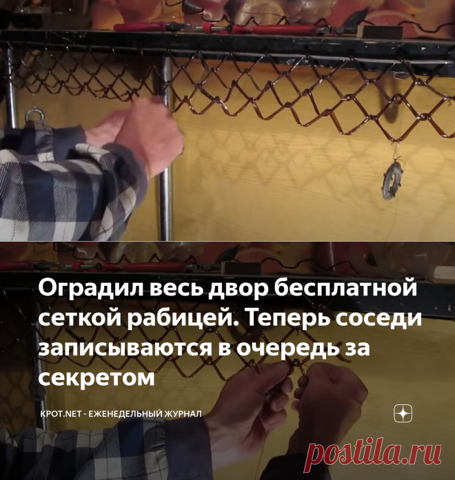 Оградил весь двор бесплатной сеткой рабицей. Теперь соседи записываются в очередь за секретом | КРОТ.NET - Еженедельный Журнал | Яндекс Дзен