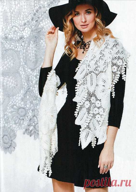 Вязаный палантин.