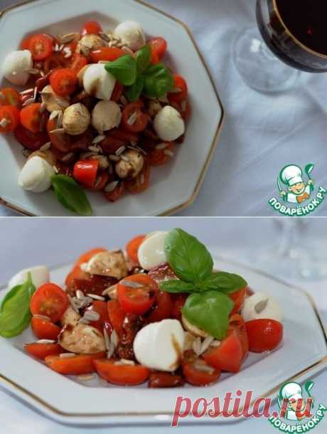 Салат с моцареллой и вялеными томатами - кулинарный рецепт