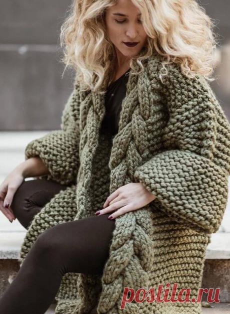 Кардиган спицами крупной вязкой: 15 фото моделей ~ Свое рукоделие