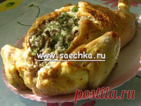 Курица, фаршированная рисом и грибами | рецепты на Saechka.Ru