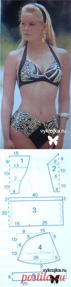 Выкройка раздельного купальника -  выкройка раздельного купальника с выкройка.ру Страница 0