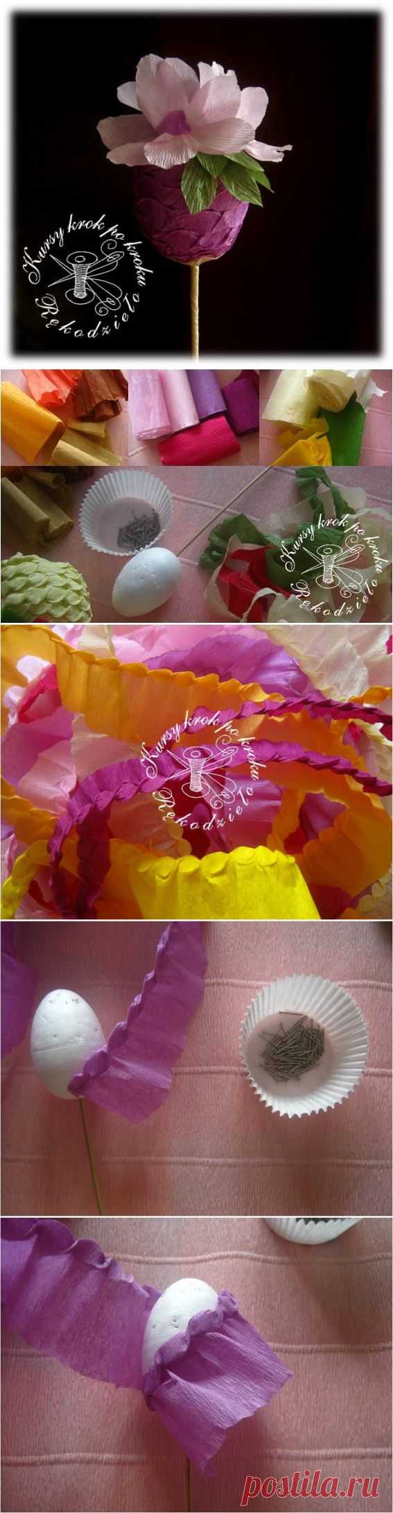 Пасхальное яйцо из гофрированной бумаги + Видео МК! - Easter egg from a crepe paper + MK Video!.