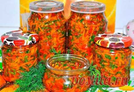 Универсальная заготовка заправка для  любого первого блюда
 #Как_вкусно_готовить   #заготовки
 Ингредиенты:
3 кг помидоров;
по 800 г перца, лука, моркови;
500 г корня петрушки;
1 перец острый;
¾ стакана масла;
50 г соли.
 Приготовление
се овощи по отдельности измельчить мясорубкой или блендером. В сотейник выложить сначала томатную мякоть, закипятить, проварить 5 минут. Добавить морковь и корень петрушки, перемешать, дать покипеть еще столько же. Ввести лук и перцы, провар...