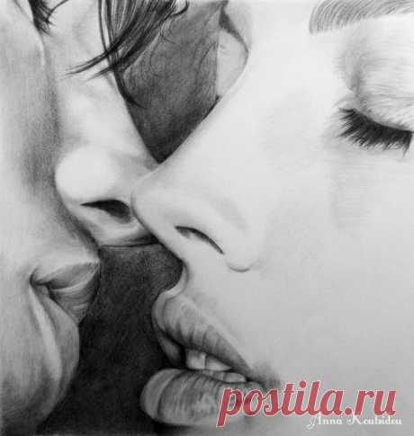 Любовь, глазами женщины. Сколько нежности в мире двоих..Художник Anna Annouche Koutsidou