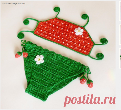 Вязаный крючком купальник для девочки.