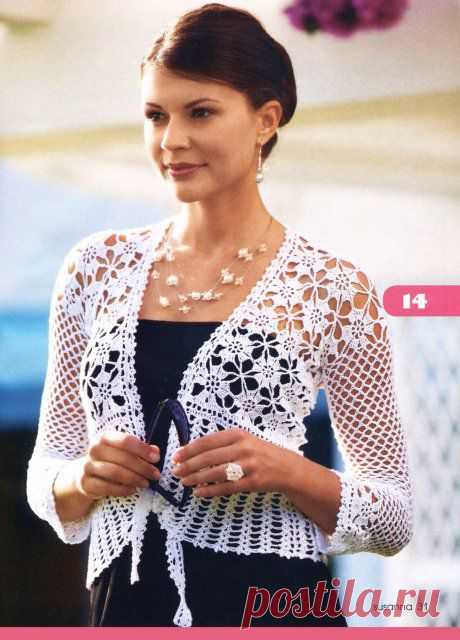 Белое болеро крючком схемы.Ажурное болеро крючком описание | Домоводство для всей семьи