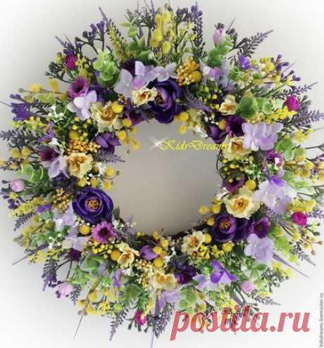 Веночек &quot;Цветочная весна&quot; - зеленый, желтый,