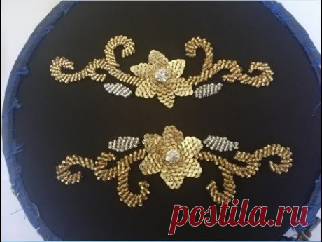 hand embroidery :Embroidery beautiful rose beads