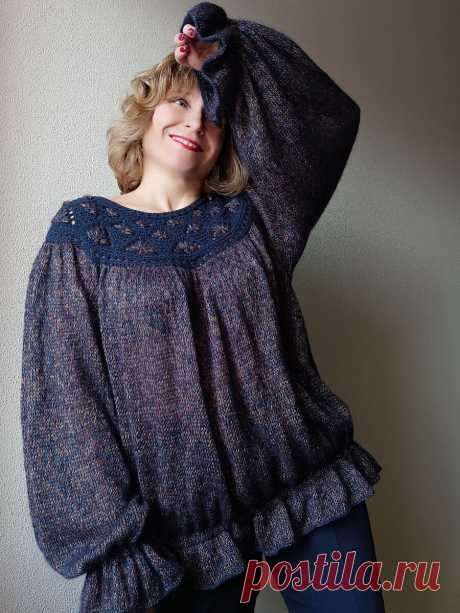 Блуза Барыня. Рассказала как вязала | Людмила Пряжевская творчество на спицах | Дзен