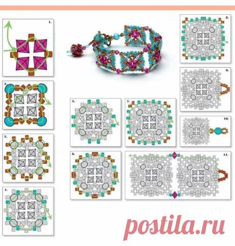 Поделки из бисера. Браслет со схемой / Бисероплетение, поделки и украшения из бисера, мастер классы и схемы / КлуКлу. Рукоделие - бисероплетение, квиллинг, вышивка крестом, вязание