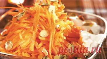 Салат из тыквы и моркови с тыквенными семечками, пошаговый рецепт с фото на 148 ккал