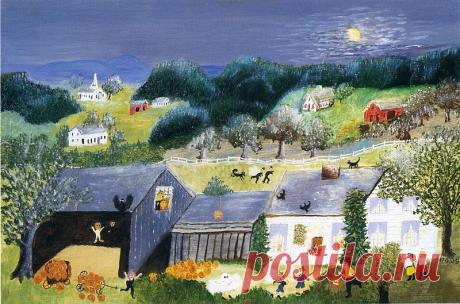 «Moses (73)» картина - бабушка Мозес ★ Разрешение файла: 1964×1297 px. Информация о картине, описание, где находится, другие картины художника. Альбом: бабушка Мозес, #71/78.