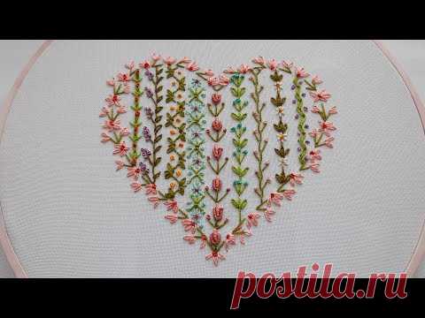 10 Floral Border Ideas Cute Floral Heart Hand Embroidery