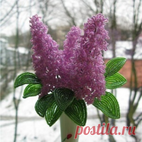 Веточка сирени из бисера - МирТесен