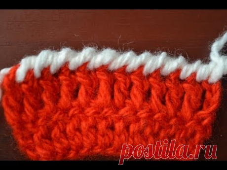 Обвязка края рачим шагом - YouTube