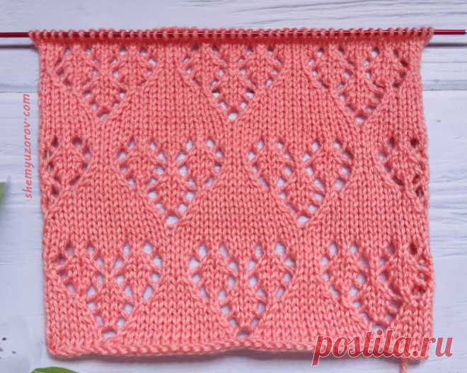Схемы узоров - Ажурный Узор Сердечки