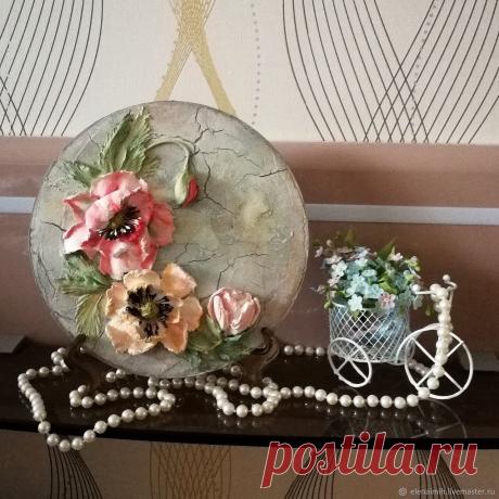 Панно "Маки" – купить в интернет-магазине на Ярмарке Мастеров с доставкой Панно &quot;Маки&quot; - купить или заказать в интернет-магазине на Ярмарке Мастеров | Панно декоративное, выполнено в технике объемной&hellip;